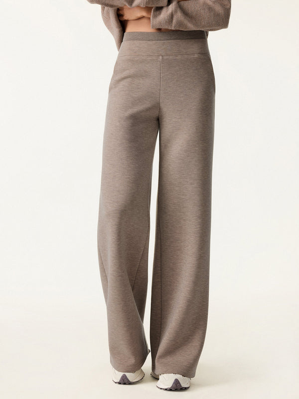 OGLmove Double Waistband Straight Leg Pants with Pockets Regular Heather Tapestry