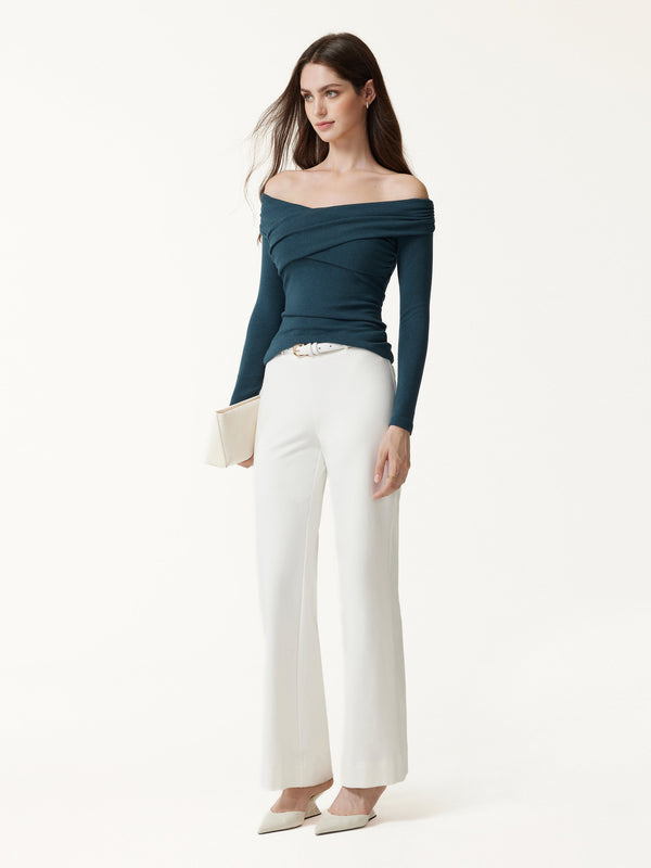 OGLmove Surplice Long Sleeve Ruched Bra Top