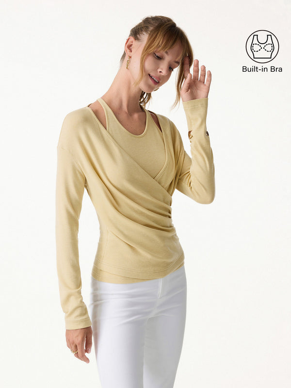 OGLmove Two-Piece Set Cami with Surplice Top Biscotti XS