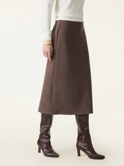 Jupe midi ajustée taille élastique en ligne A