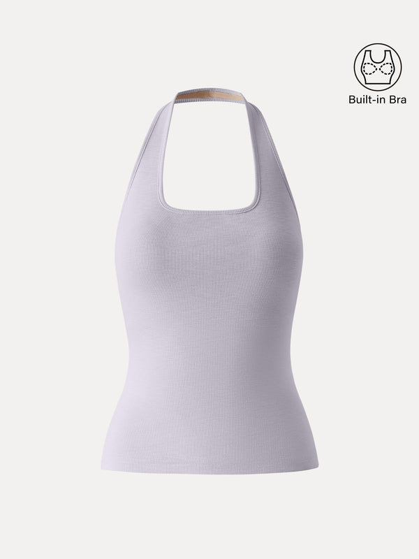 OGLmove Square Halter Neck Bra Tank Lilac Mist XS