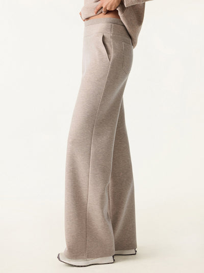 Pantalones de pierna recta con doble pretina y bolsillos