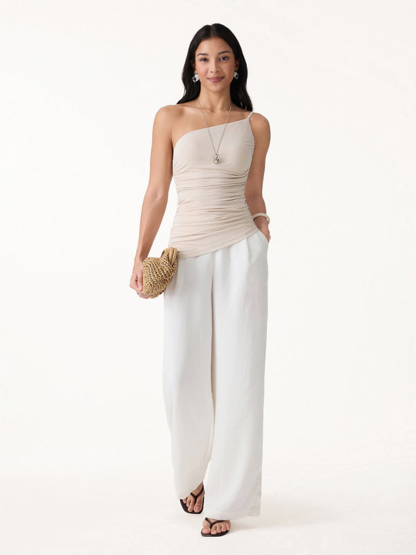 OGLmove Ruched One Shoulder Asymmetrical Bra Top
