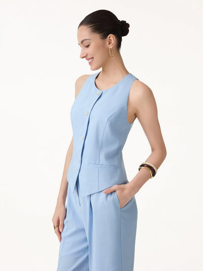 OGLmove Linen Summer Waistcoat with Pockets