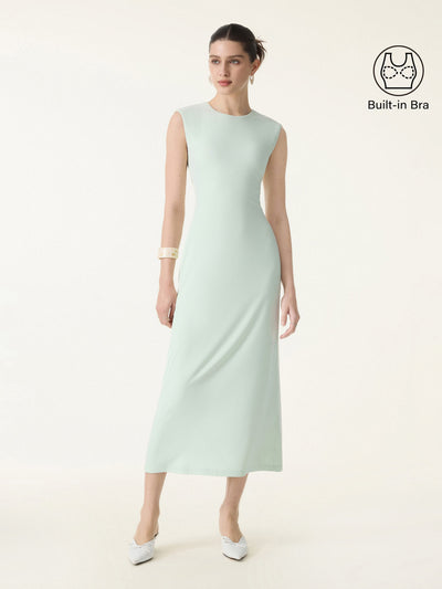 SkinKiss Flowy Wide Shoulder Midi Brami Dress Ambrosia XS