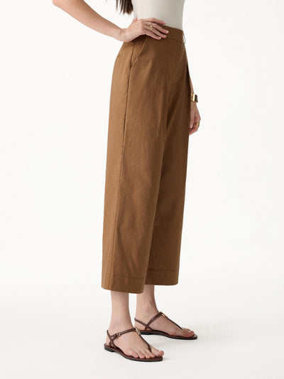 OGLmove Linen Cropped Wide Leg Pants