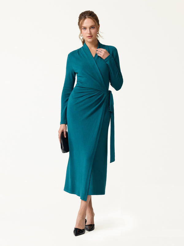 OGLmove LiteWarm Classic Long Sleeve Midi Wrap Dress
