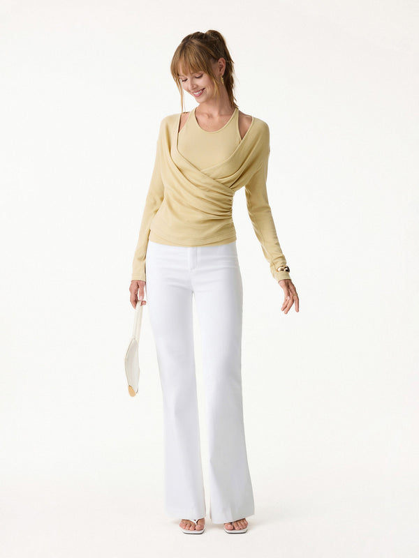 OGLmove Two-Piece Set Cami with Surplice Ruched Top