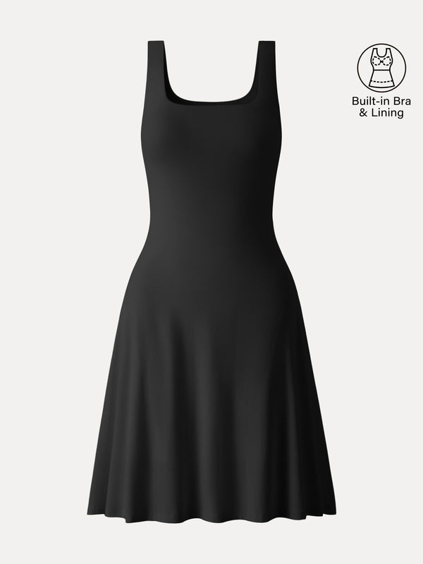OGLmove SkinKiss Cooling Square Neck Mini Bra Dress Black XS