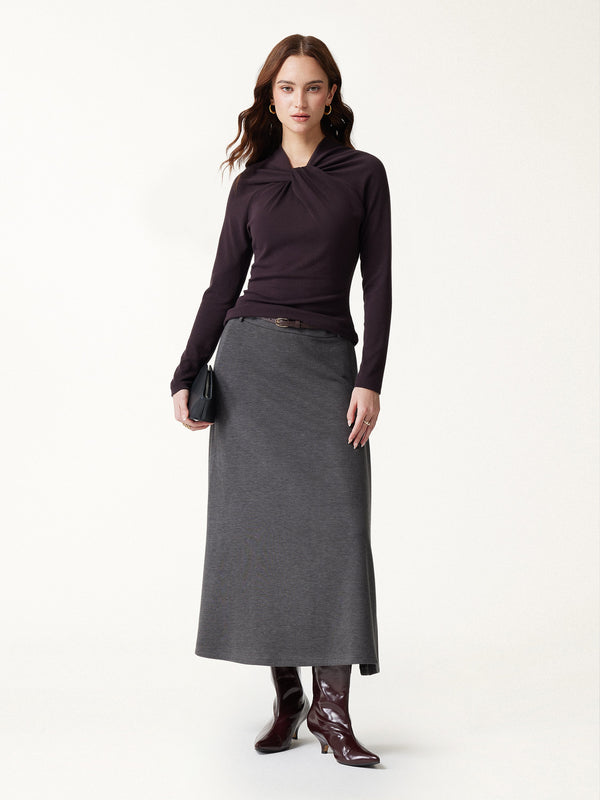 OGLmove LiteWarm Twisted V-Neck Long Sleeve Top