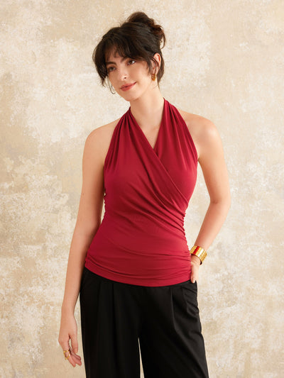 Smørblød Surplice Halterneck Skulptur Tanktop