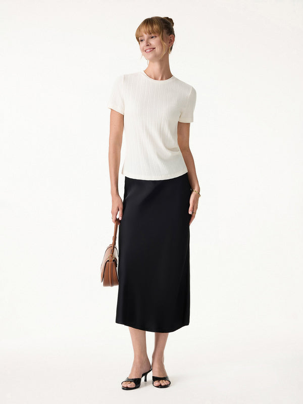 OGLmove Pointelle Tucked Short Sleeve Summer Tee