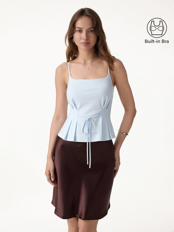 OGLmove Ponte Pleated Spaghetti Brami Blue Air XS