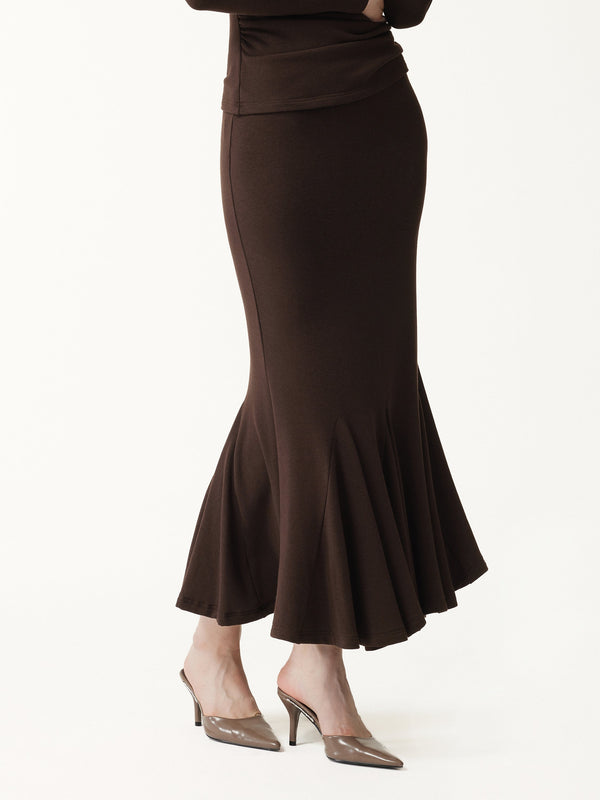 OGLmove Eco-Mousse® High-Rise Mermaid Midi Skirt Espresso Shut XXS