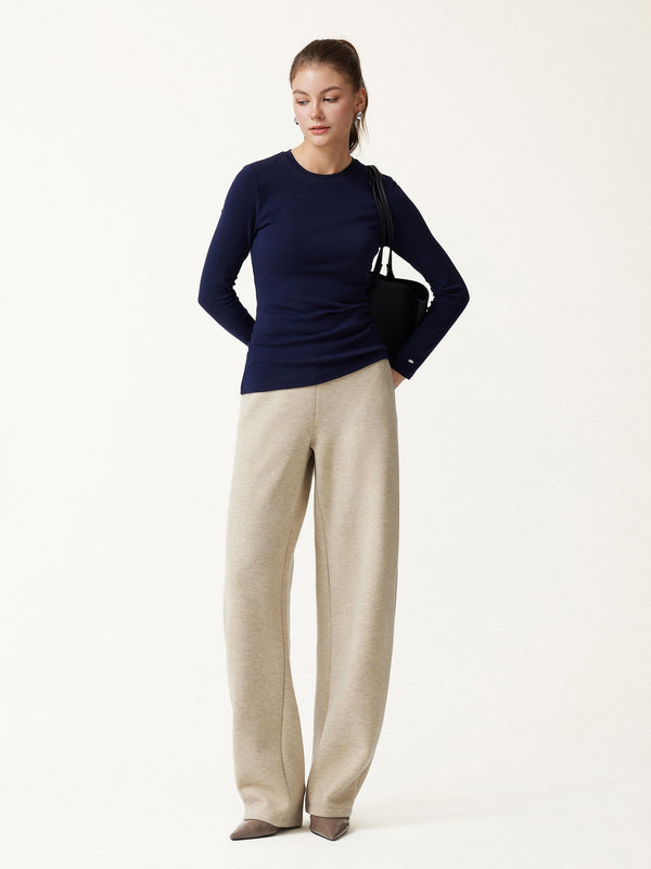 OGLmove FuzzLuxe Mid-Rise Barrel Pants with Pockets