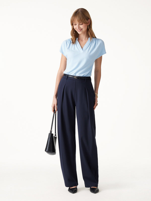 OGLmove Ponte High-Rise Barrel Pants with Pockets Smoky Navy XXS