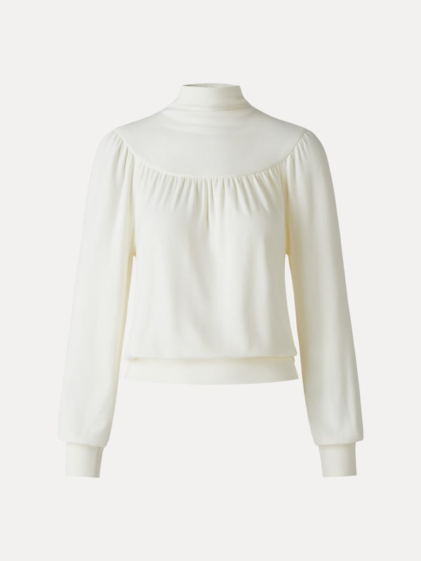 OGLmove ProWarm Mock Neck Ruched Banded Hem Top